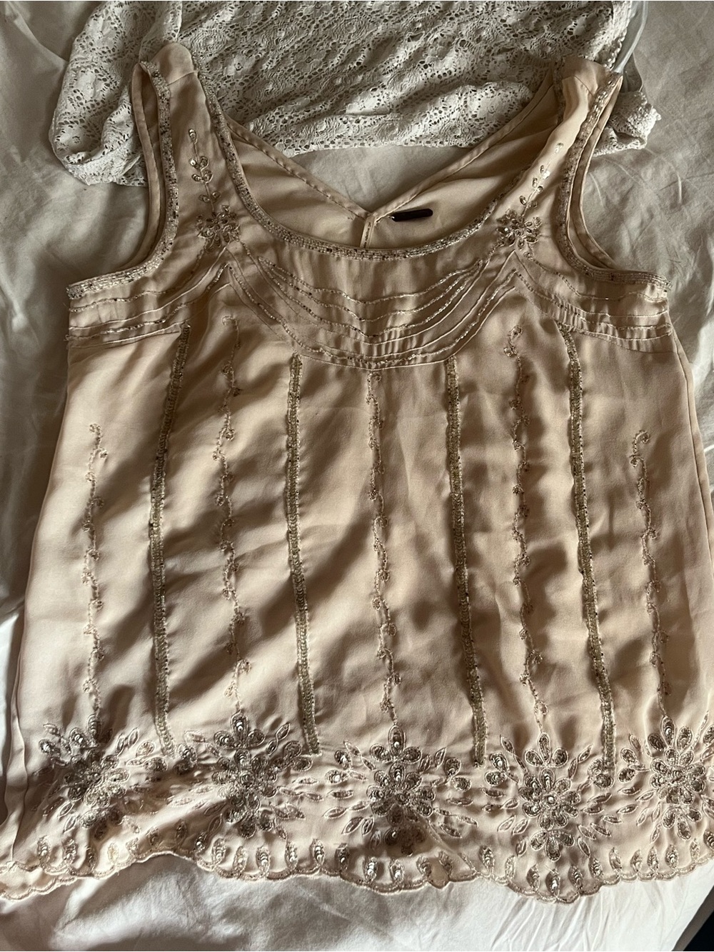 Vero Moda Cream Beaded Embellished Camisole